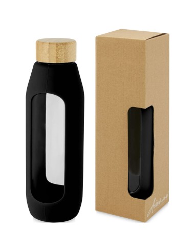 Botella de vidrio borosilicato de 600 ml con agarre de silicona "Tidan"