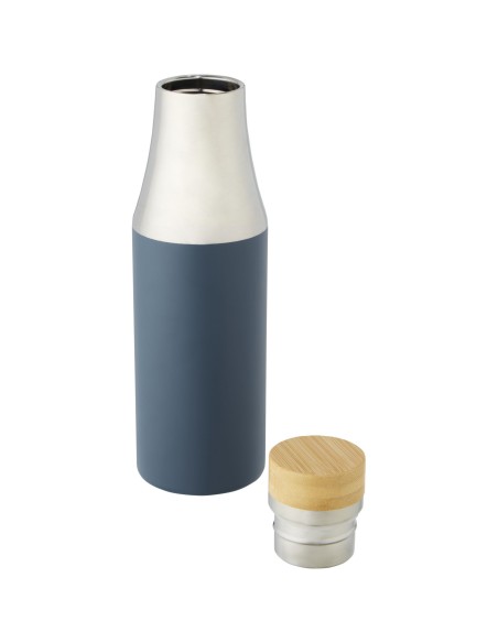 Botella de acero inoxidable con aislamiento al vacío de cobre de 540 ml con tapa de bambú "Hulan"