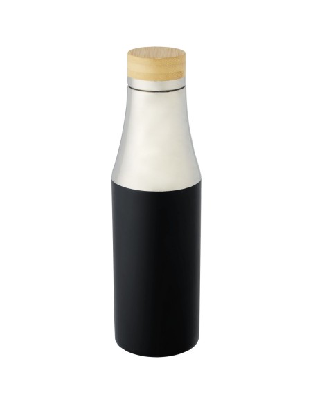 Botella de acero inoxidable con aislamiento al vacío de cobre de 540 ml con tapa de bambú "Hulan"