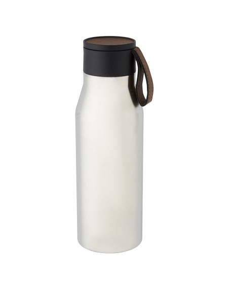 Botella de acero inoxidable con aislamiento al vacío de cobre de 500 ml con tapa y correa de cuero de poliuretano "Ljungan"