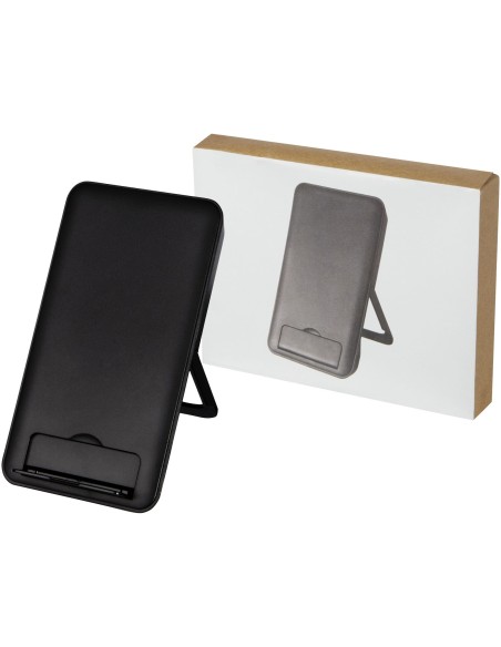 Base de carga inalámbrica de plástico reciclado de 10 W con soporte para teléfono "Loop"