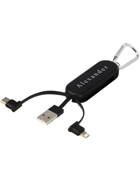 Cable de carga doble con mosquetón y retroiluminado por láser "Gleam"