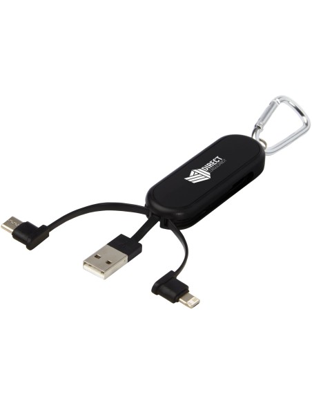 Cable de carga doble con mosquetón y retroiluminado por láser "Gleam"