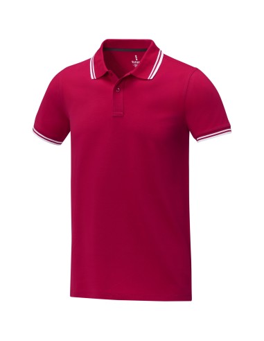 Polo de manga corta con ribete para hombre...