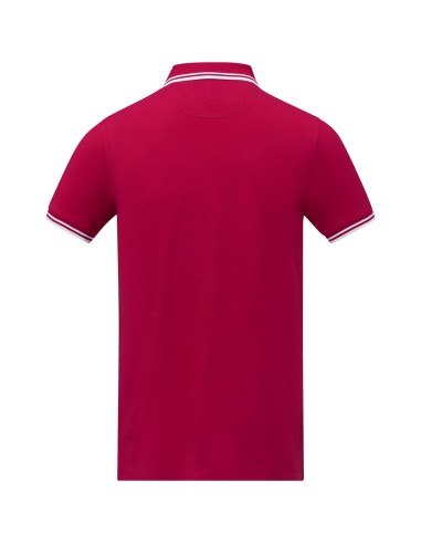 Polo de manga corta con ribete para hombre...