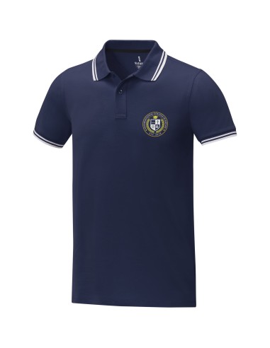 Polo de manga corta con ribete para hombre...