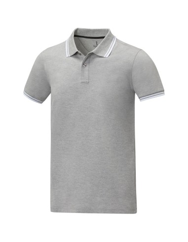 Polo de manga corta con ribete para hombre...