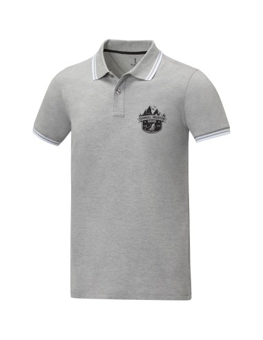 Polo de manga corta con ribete para hombre...