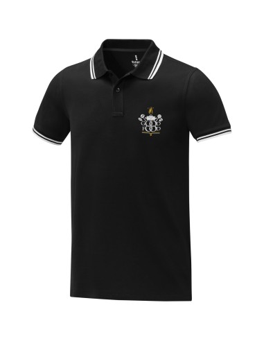 Polo de manga corta con ribete para hombre...