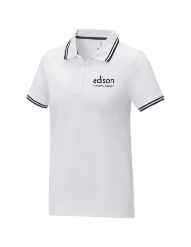 Polo de manga corta con ribete para mujer...