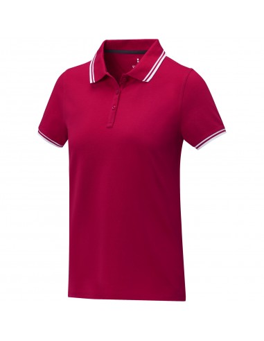 Polo de manga corta con ribete para mujer...