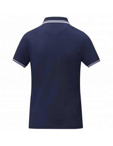 Polo de manga corta con ribete para mujer...