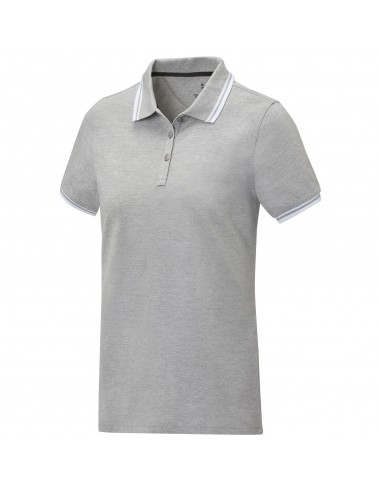 Polo de manga corta con ribete para mujer...