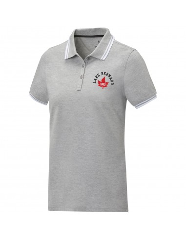 Polo de manga corta con ribete para mujer...