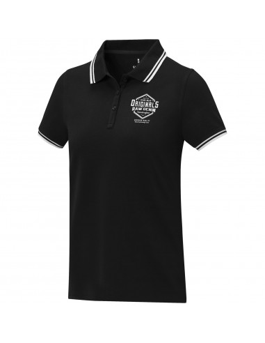 Polo de manga corta con ribete para mujer...