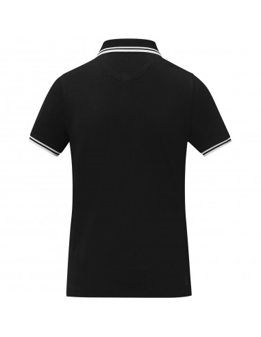 Polo de manga corta con ribete para mujer...