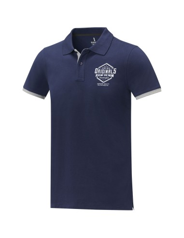 Polo de manga corta de dos tonos para hombre...