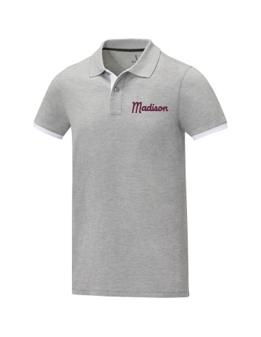 Polo de manga corta de dos tonos para hombre...