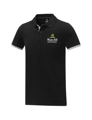 Polo de manga corta de dos tonos para hombre...
