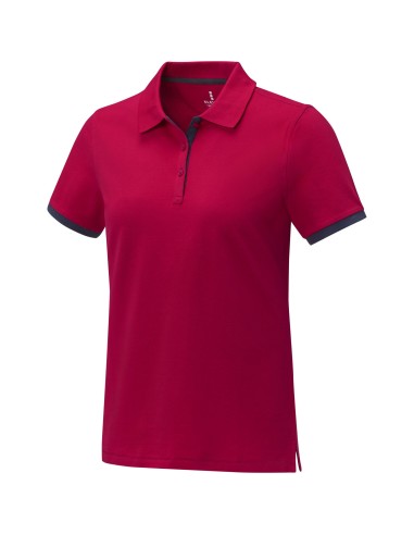 Polo de manga corta de dos tonos para mujer...