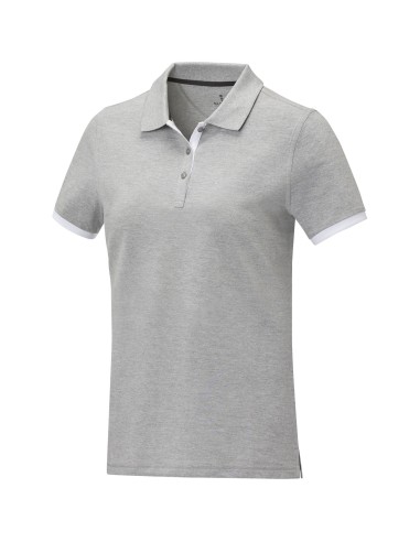 Polo de manga corta de dos tonos para mujer...
