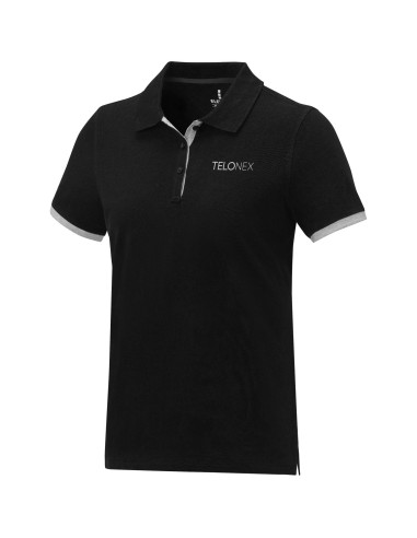Polo de manga corta de dos tonos para mujer...