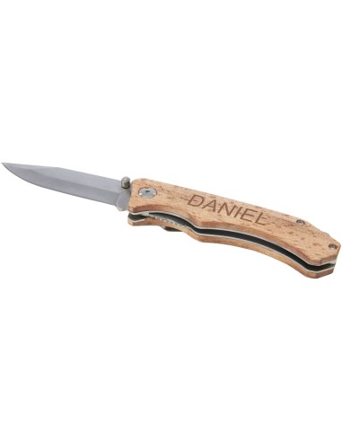 Navaja de madera con clip para cinturón "Dave"