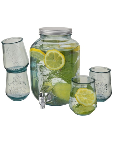 Set de bebida 5 piezas de vidrio reciclado "Jardim"