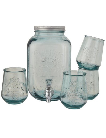 Set de bebida 5 piezas de vidrio reciclado "Jardim"