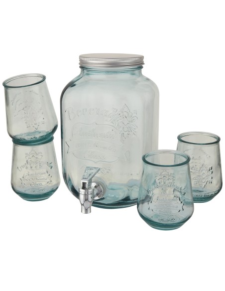 Set de bebida 5 piezas de vidrio reciclado "Jardim"