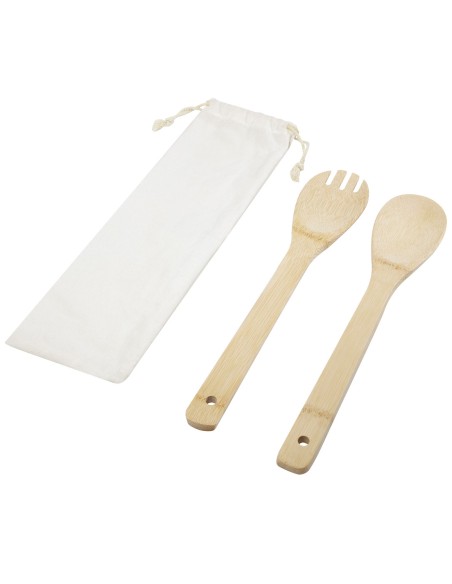 Cuchara y tenedor de bambú para ensalada "Endiv"