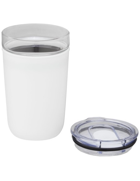 Vaso de vidrio de 420 ml con pared exterior de plástico reciclado "Bello"