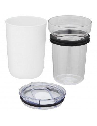 Vaso de vidrio de 420 ml con pared exterior de...