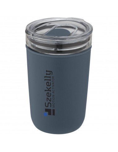 Vaso de vidrio de 420 ml con pared exterior de...