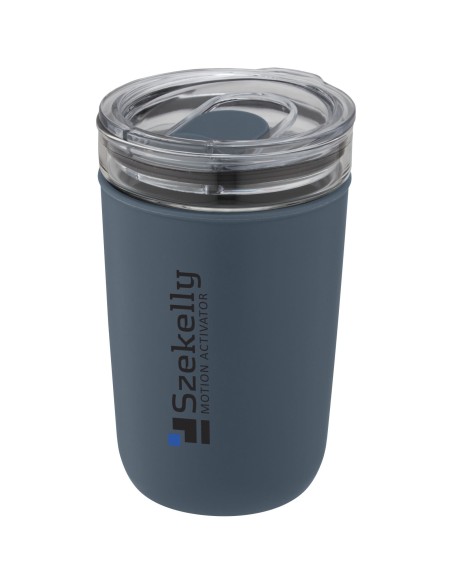 Vaso de vidrio de 420 ml con pared exterior de plástico reciclado "Bello"