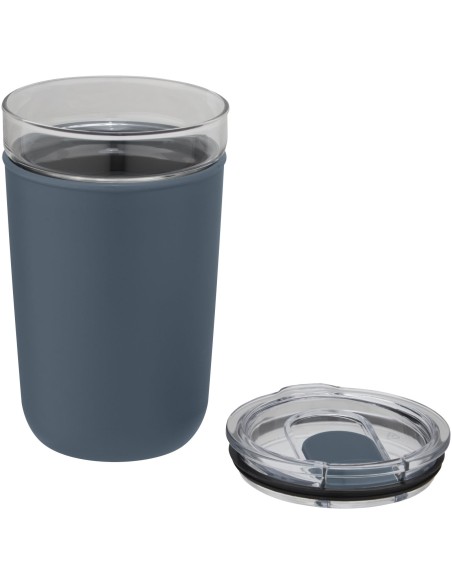 Vaso de vidrio de 420 ml con pared exterior de plástico reciclado "Bello"