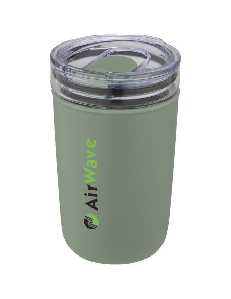 Vaso de vidrio de 420 ml con pared exterior de plástico reciclado "Bello"