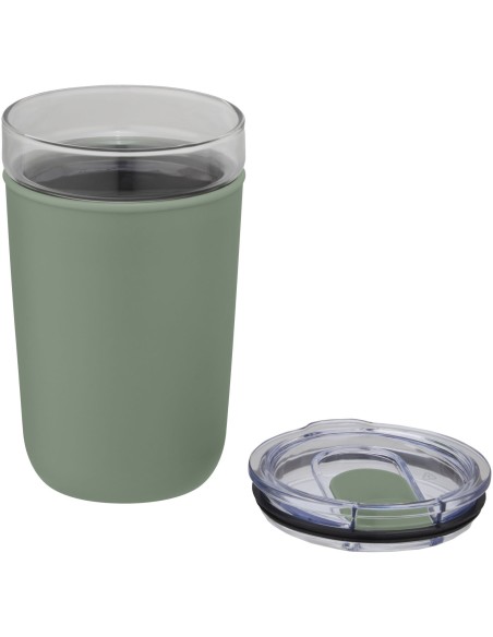 Vaso de vidrio de 420 ml con pared exterior de plástico reciclado "Bello"