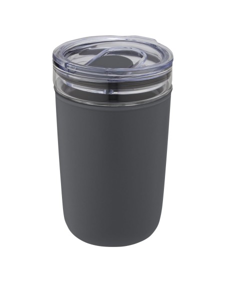 Vaso de vidrio de 420 ml con pared exterior de plástico reciclado "Bello"