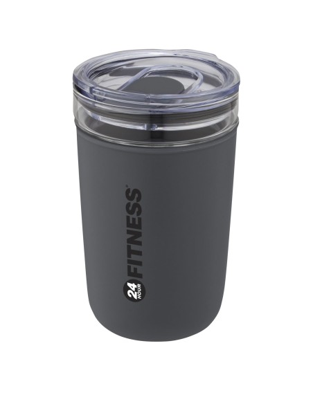 Vaso de vidrio de 420 ml con pared exterior de plástico reciclado "Bello"