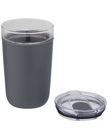 Vaso de vidrio de 420 ml con pared exterior de plástico reciclado "Bello"