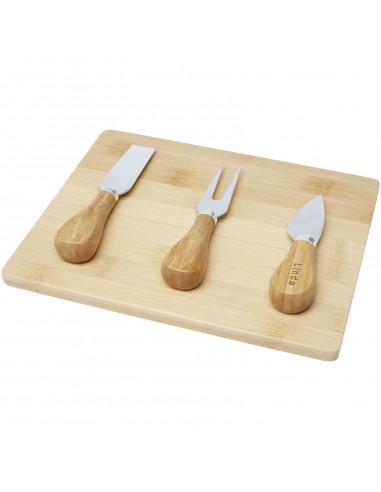 Tabla de quesos y utensilios de bambú "Ement"