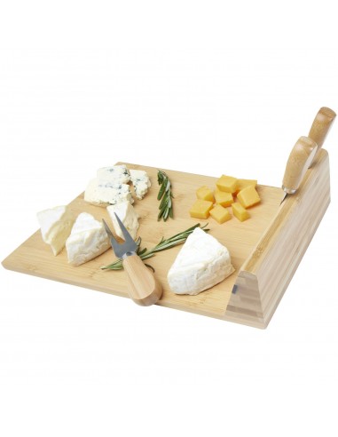 Tabla de quesos imantada con acesorios de bambú...