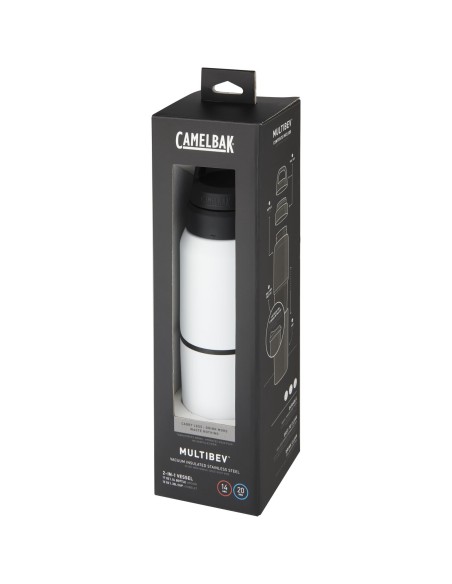 Bidón de acero inoxidable con aislamiento al vacío de 500 ml y vaso de 350 ml "MultiBev"