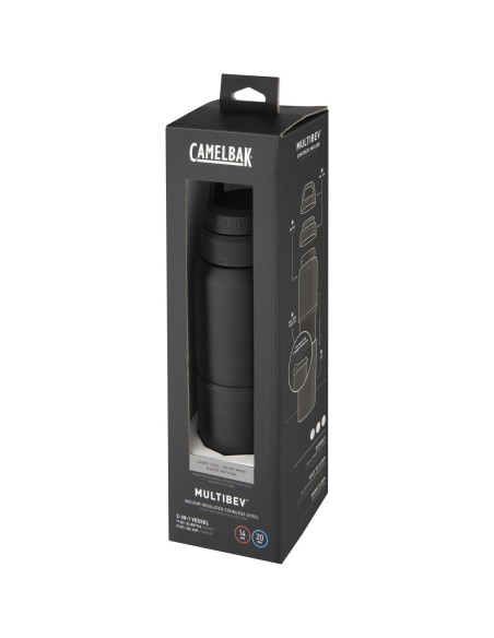 Bidón de acero inoxidable con aislamiento al vacío de 500 ml y vaso de 350 ml "MultiBev"