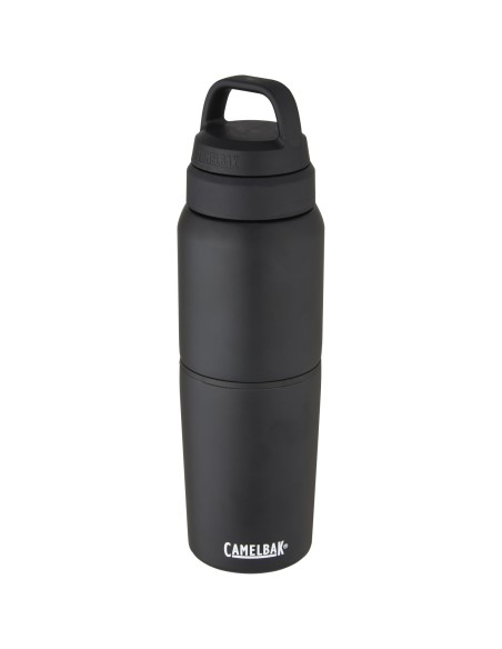 Bidón de acero inoxidable con aislamiento al vacío de 500 ml y vaso de 350 ml "MultiBev"