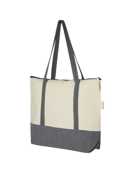 Bolsa Tote de algodón reciclado de 320 g/m² con cremallera de 10 l "Repose"