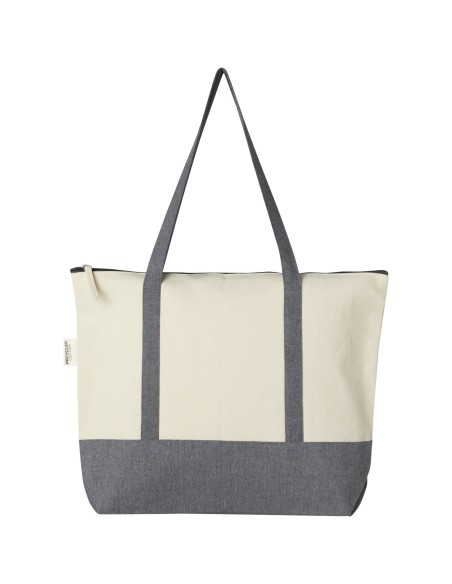Bolsa Tote de algodón reciclado de 320 g/m² con cremallera de 10 l "Repose"