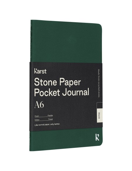 Diario de bolsillo de tapa blanda de papel de piedra A6 en blanco "Karst®"