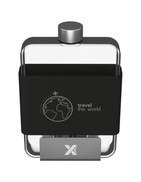 Botella de agua plana de 450 ml de Tritan con funda de silicona "SCX.design D20"
